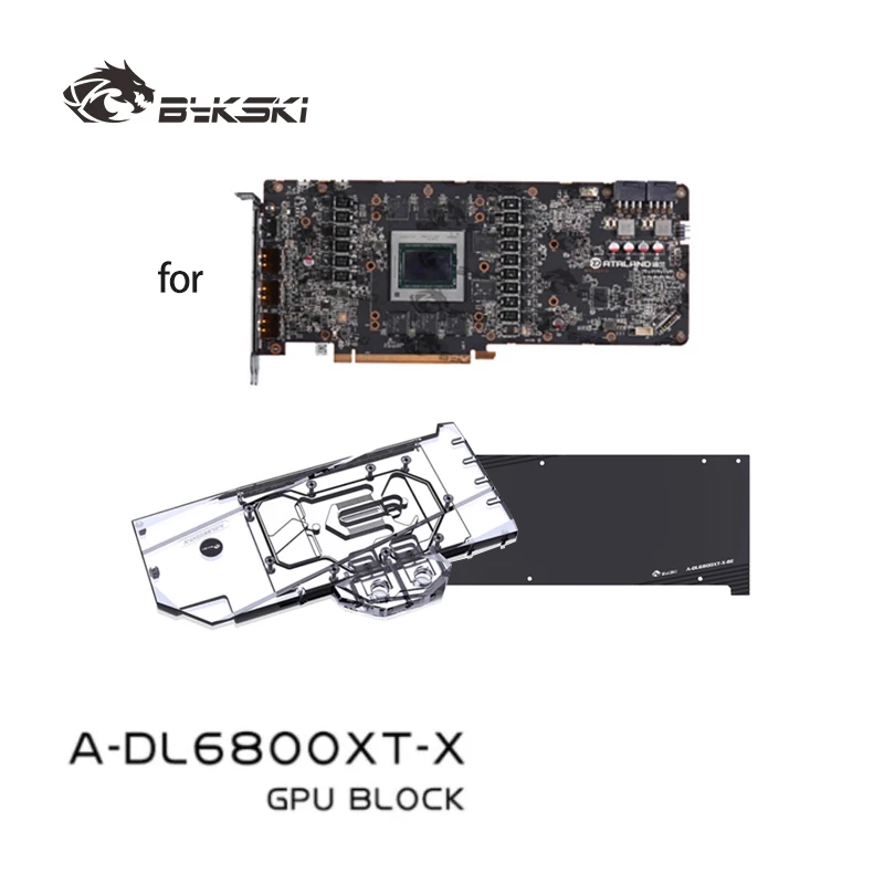 

Водоблок Bykski для видеокарты PowerColor Radeon RX 6800 XT 16GB X-Serial / Медный охлаждающий RGB-радиатор A-DL6800XT-X