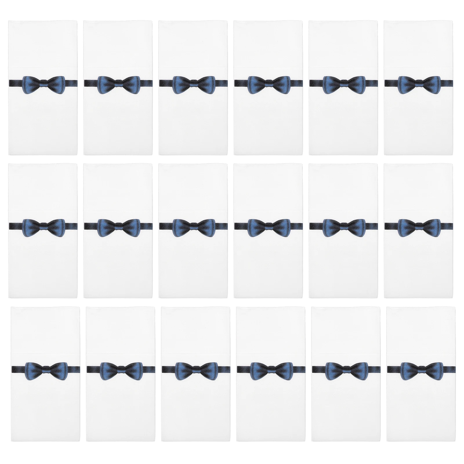 50개입 나이프 포크 냅킨 종이 리본 프린트 일회용 식기 레스토랑 호텔 휴대용 포켓 냅킨