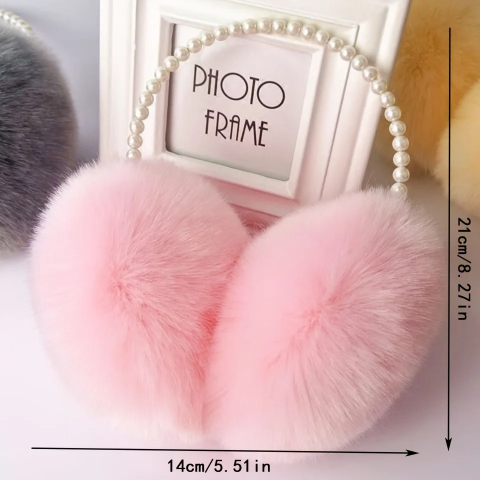 Faux Pearl Hoop Plush Headband para mulheres, grossa e à prova de frieza, monocromática, fofa, elegante, mulheres e meninas