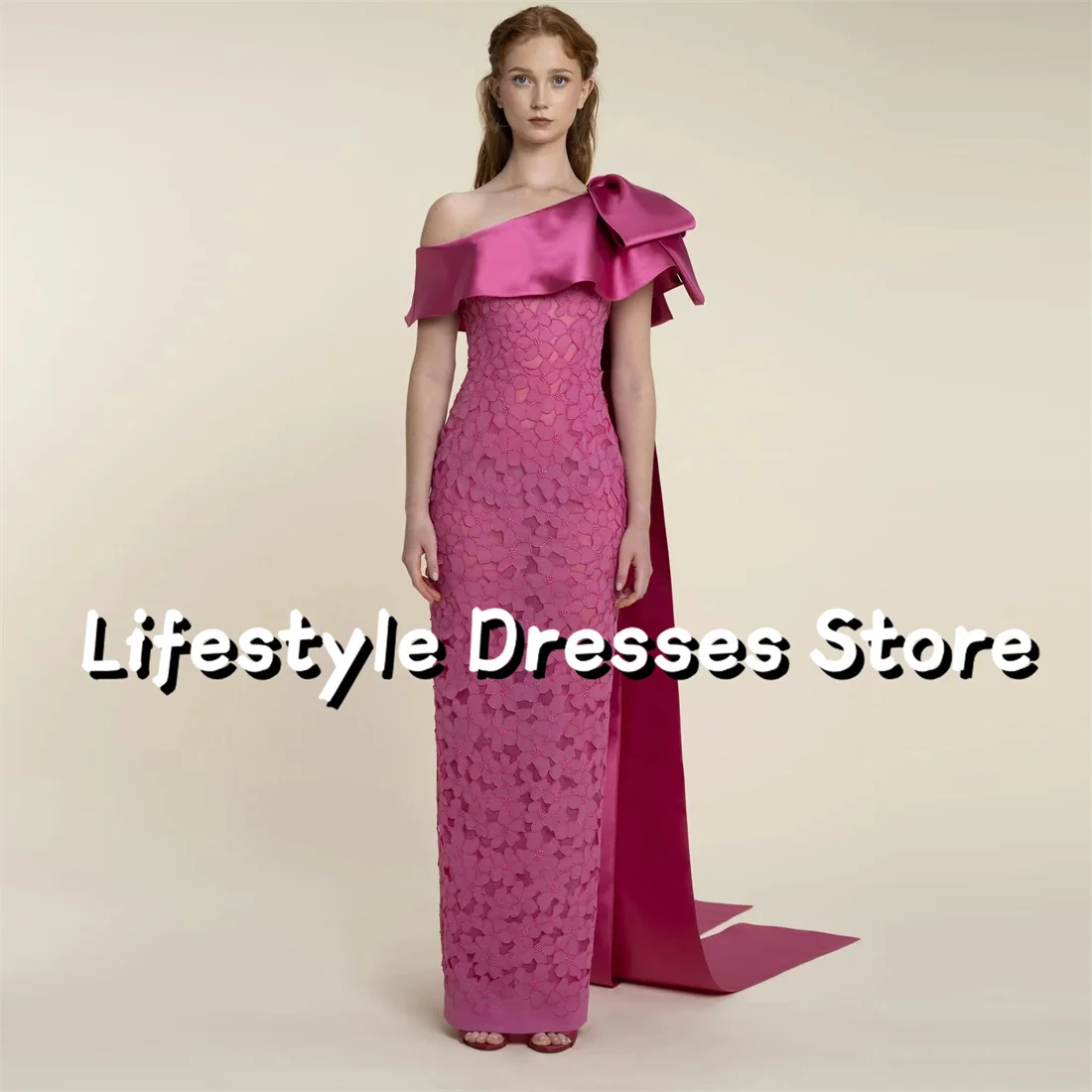 

Off Shoulder Satin Long Evening Dresses Lace Prom Dresses With Cape Elegant Women 2024 vestidos para eventos especiales