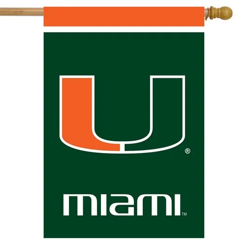 Briarwood Lane Miami Hurricanes NCAA Licensed House Flag 28x40 jjx