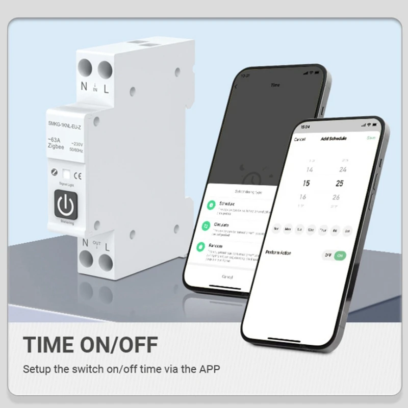 Hot-TUYA 63A 1P+N Zigbee Smart Circuit Breaker With Metering Smart Home Wireless Remote Control Smart Life Alexa Home