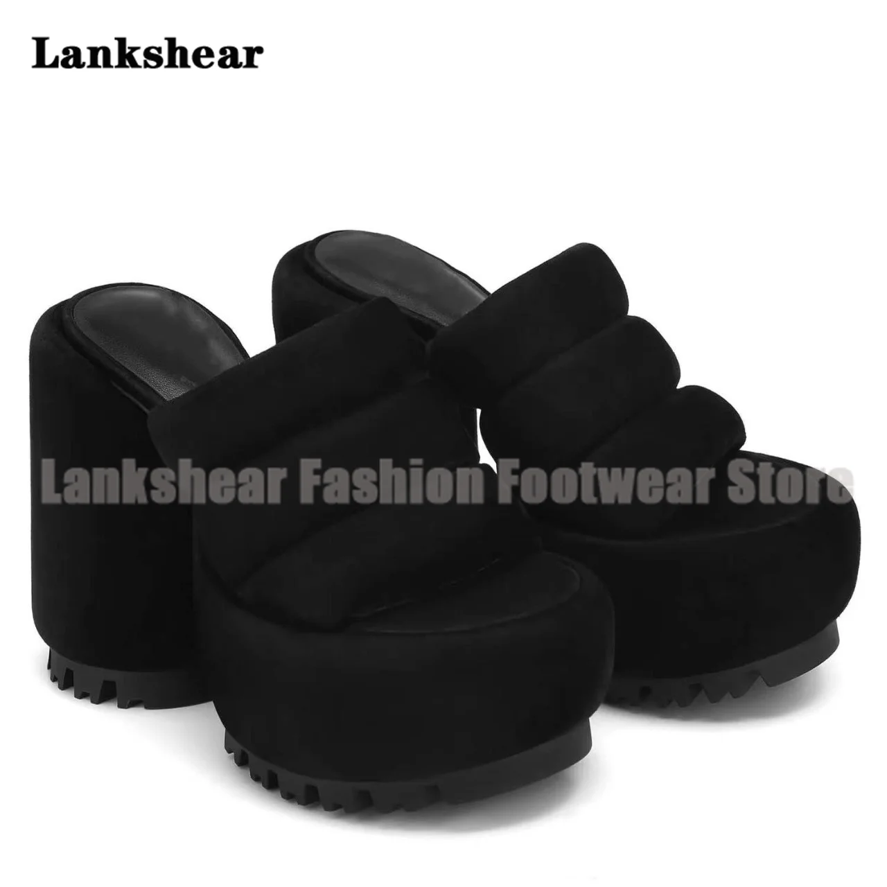 

Platform Slip On Mules Slippers Women Shoes Summer Round Toe Fashion Thick-Soled Women's Shoes Sandalias De Mujer Verano