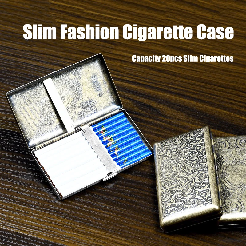 20-cigarette Case for Women, Designed in A Slim and Ultra-thin Fashion with A Creative National Bronze Aesthetic.