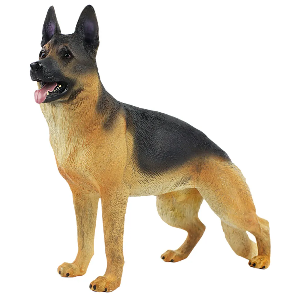 Lifelike Shepherd Dog Plastic Figure Realistic Standing Dog Decoration Desktop Ornament Animal Home Decor