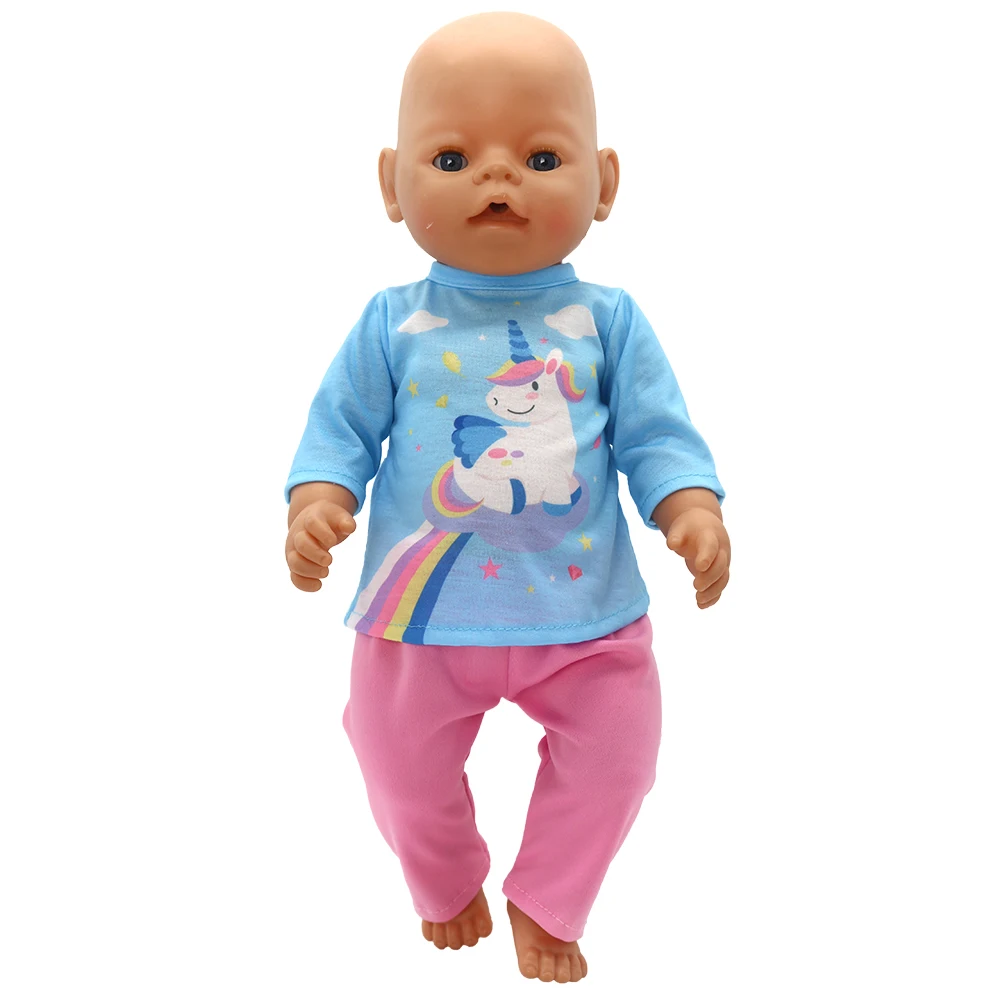 New Fashion Doll Jump Suit For 17-18 Inch Baby Newborn Doll Cute 43cm Baby Doll Accessories Pajamas Suit Festival Birthday Gift