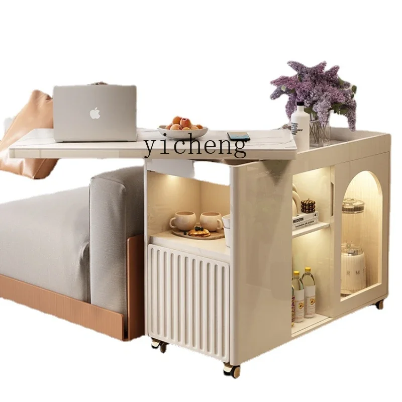 Zc Stone Plate Sofa Side Cabinet Side Cabinet Side Cabinet Tea Cabinet Ziyang Table Tea Car Tea Table-Side Cabinet Side Cabinet