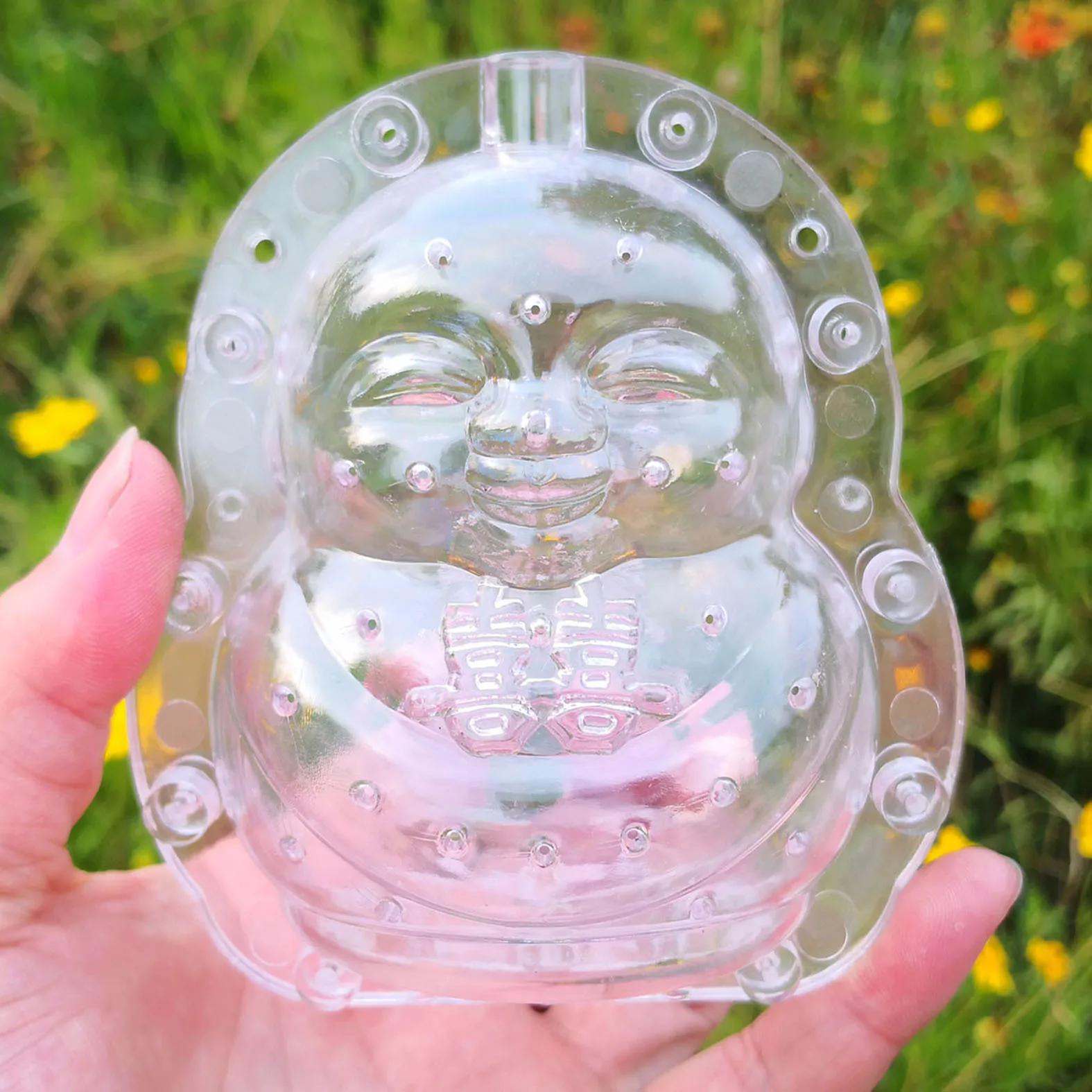 Melon Fruit Shaping Growth Mold Fuwa Double Happy Baby Ginseng Fruit Mold Buddha Shape Human Head Plastic Mold for farming