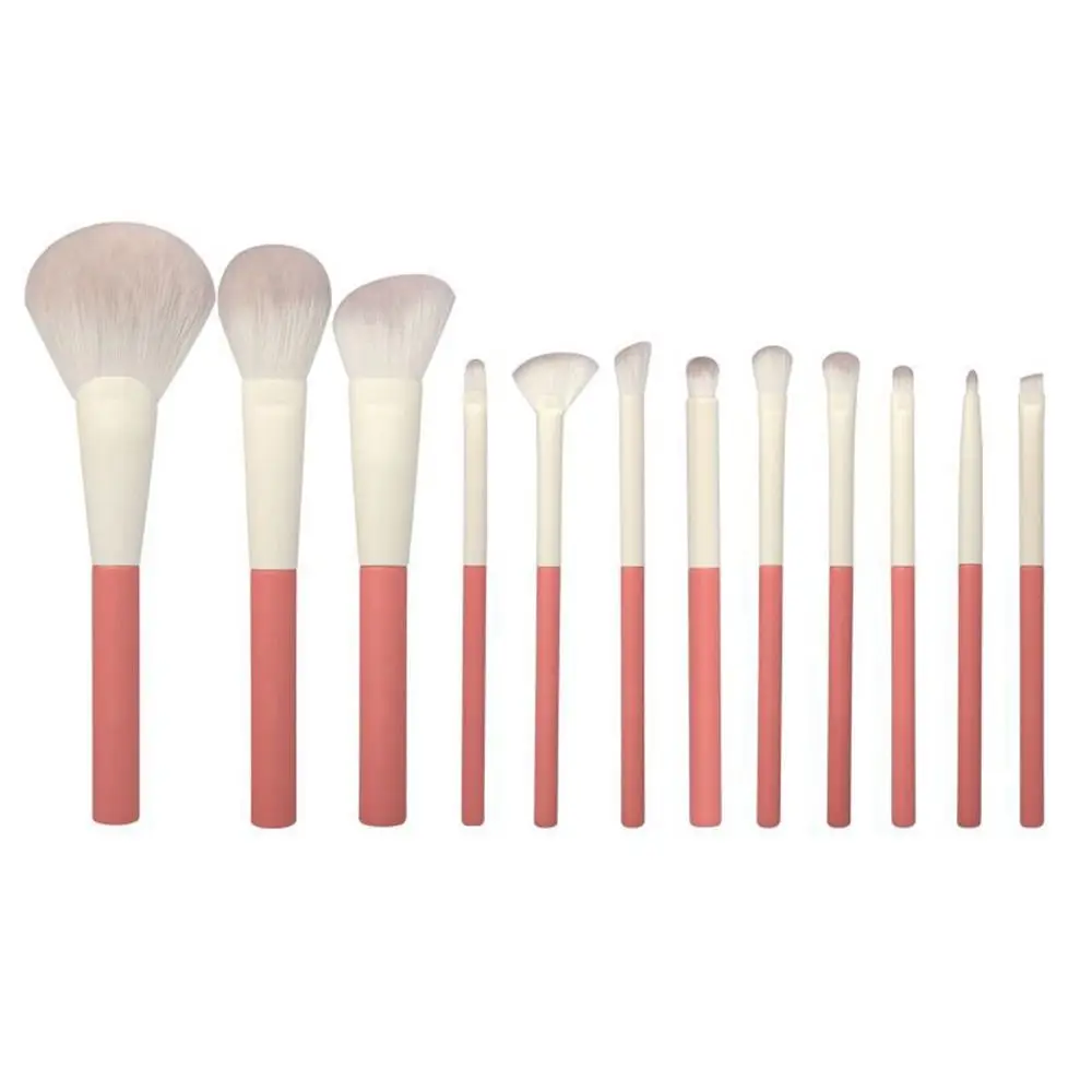 Ensemble de pinceaux de maquillage moelleux, manche en bois avec sac de rangement, brosse pour ombre à paupières, brosse professionnelle pour correcteur de cheveux doux pour débutant