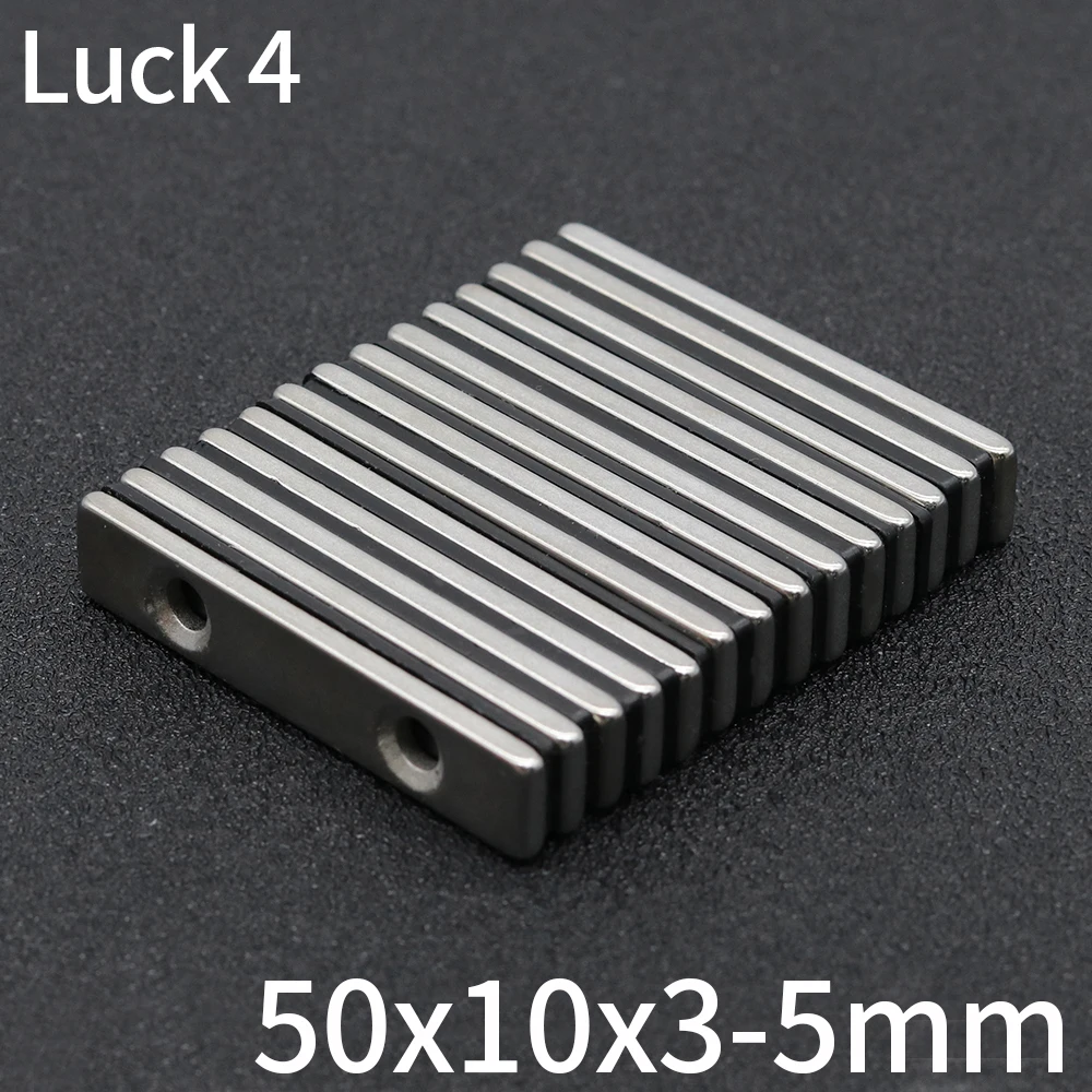 

1/2/5/10/20Pcs Block Magnet 50x10x3-5 Neodymium Magnet N35 50mm x 10mm x 3hole5mm Permanent NdFeB Super Strong Powerful Magnets