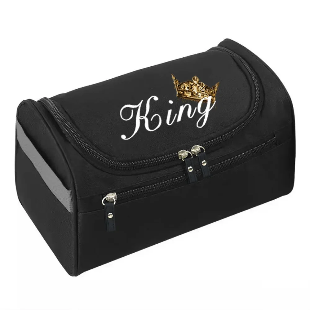 MakeUp Wash Bags Men Travel Toiletry Organizer Accessory Bag Make Up Case Hook Up Cosmetic Packet Queen King Print Handbag