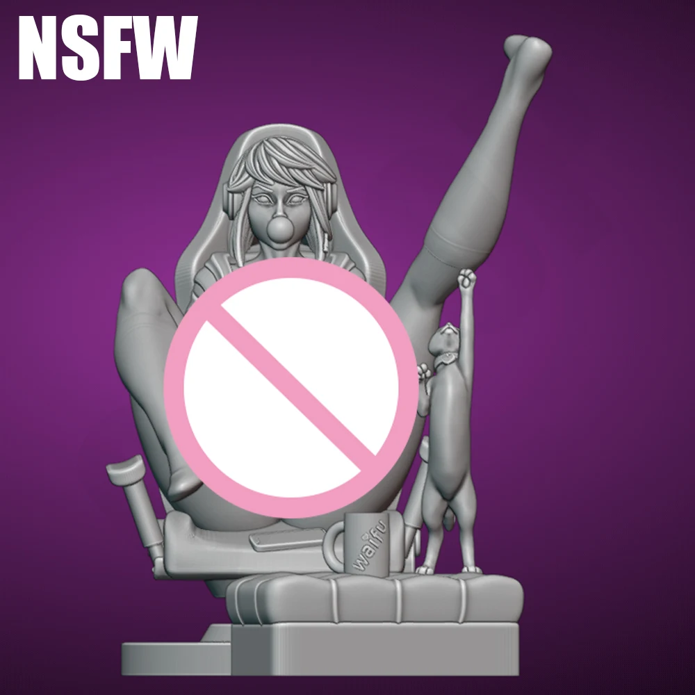 

1:24 Sexy Gamer Girl NSFW 3d Print Resin Figure Model Kit Gk Unpainted Figurine WaiFu Diy Unassembled Statue Figures Model Toys