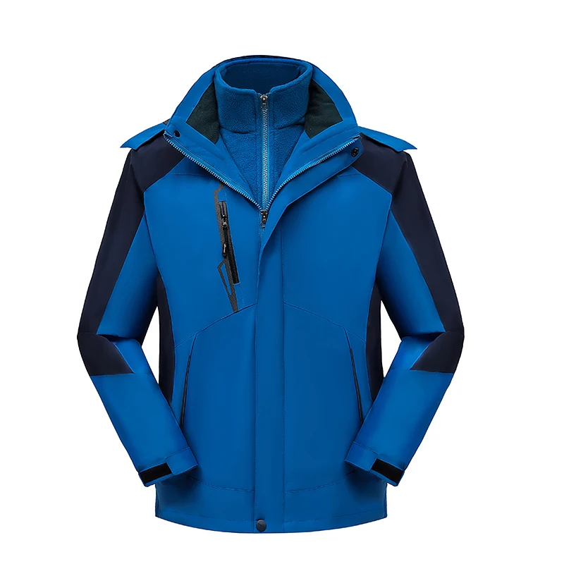 High-Quality Men's Fashionable Three-in-One Outdoor Casual Jacket Set Stylish Versatile Trendy Two-Piece Suit for Leisure Activi