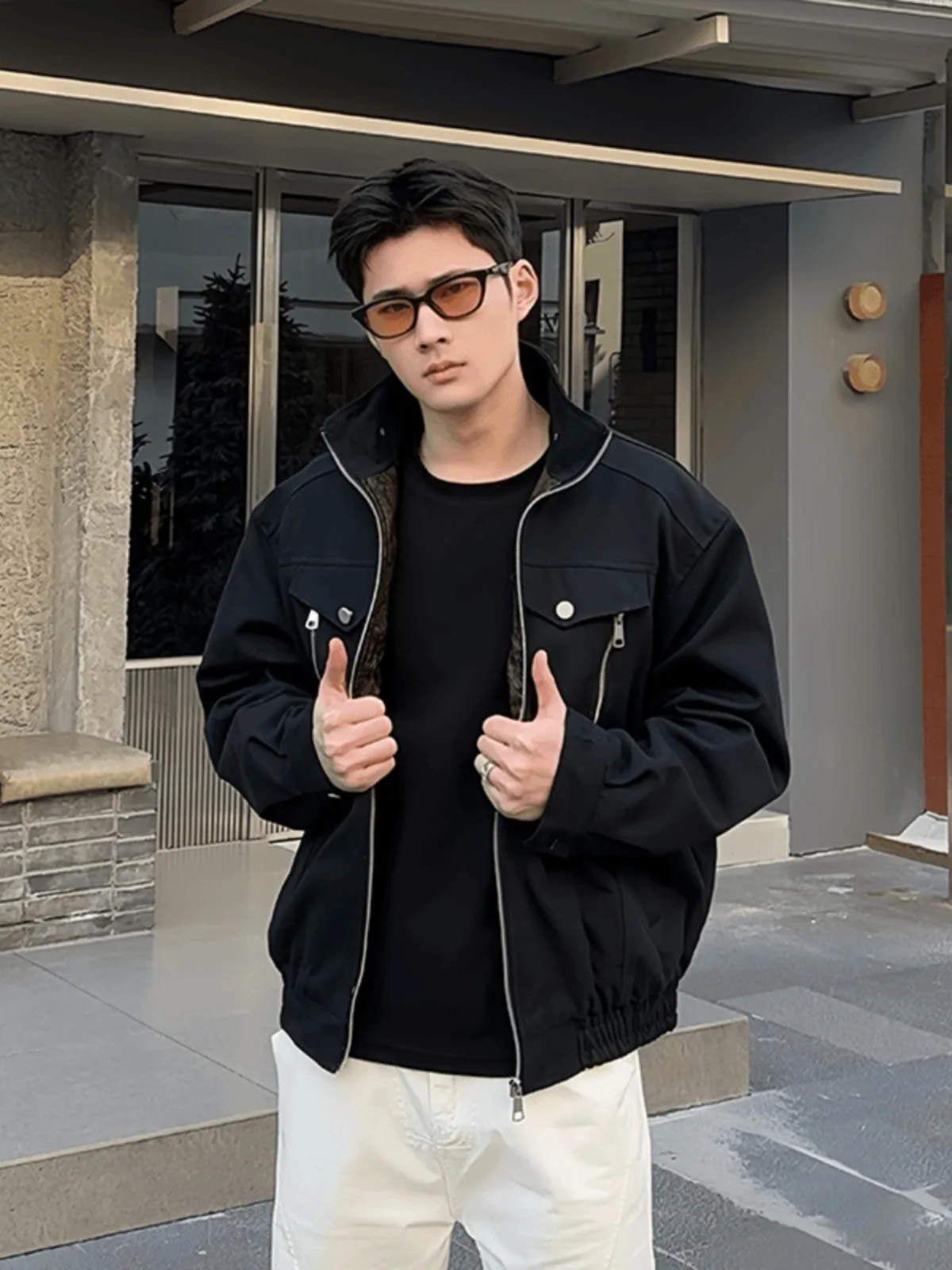 

American Retro Stand Collar Harington Pilot Jaet Men's Spring Autumn Cleanfit High-End ort Workwear Coat Loose Fit Youth ...