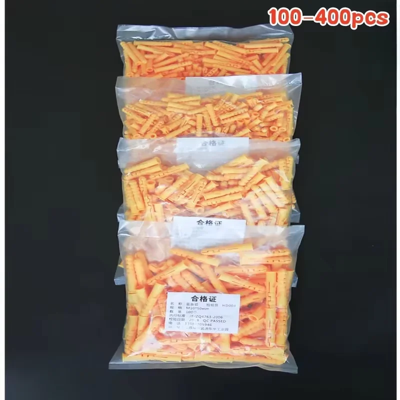 100-400pcs Ribbed Plastic Expansion Pipe M6 M8 M10 Rubber Plug plastic pipe Nylon Column Expansion Screw Anchor Plug Wall plugs image 2