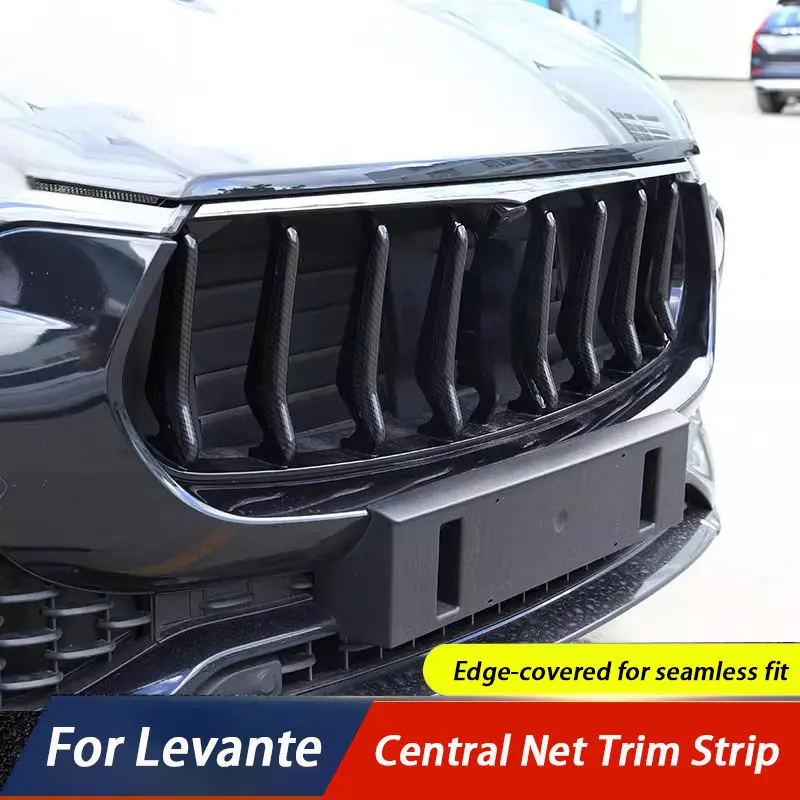 

ABS Carbon Fiber Pattern Car Styling Front Grille Trim Strip Car Exterior Trim Accessories For Maserati Levante 2016 2017-2020