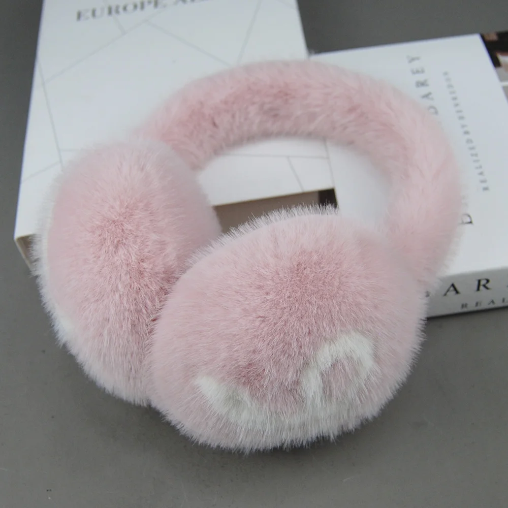 الشتاء في الهواء الطلق رائجة البيع وهمية فرو المنك غطاء للأذنين الفاخرة النساء الدفء وهمية فرو المنك غطاء للأذنين فتاة الشتاء حماية الأذن