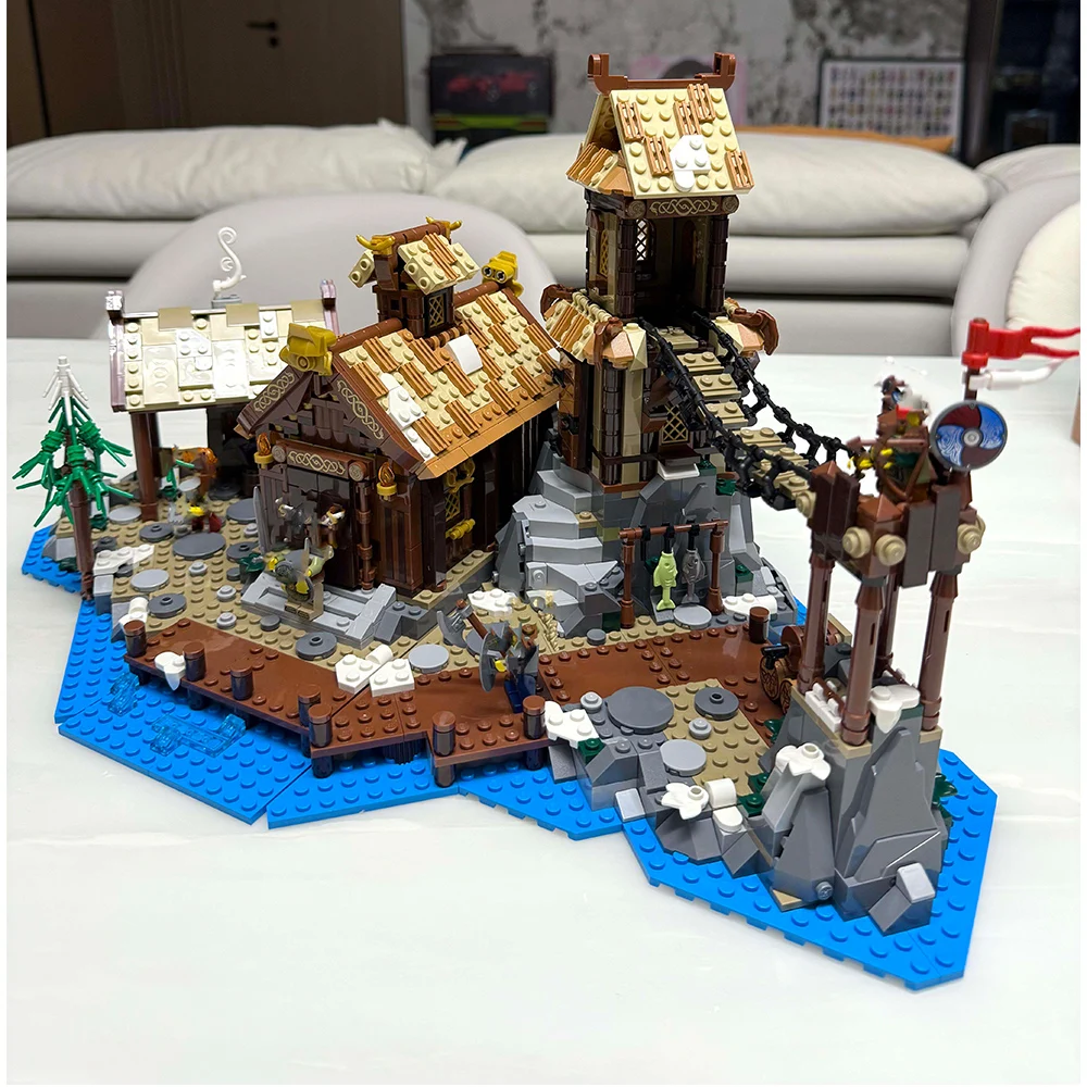 

Новинка 2025, деревня викингов, сборка игрушек, строительные блоки, детские игрушки, новогодний подарок на день рождения