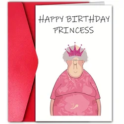 1pc, birthday card, funny birthday card for her, husband birthday card, best friend birthday card, happy birthday princess.
