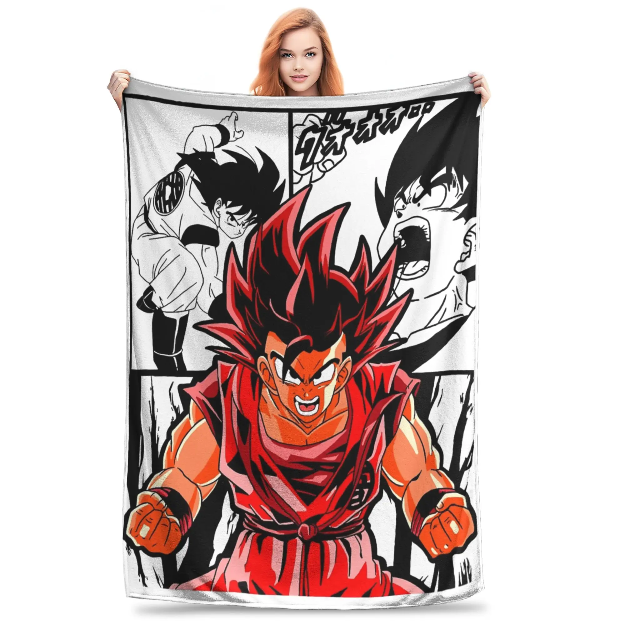 

Плед Dragon Ball: Теплый, уютный, пушистый плед-покрывало для кровати, различные размеры, коврик