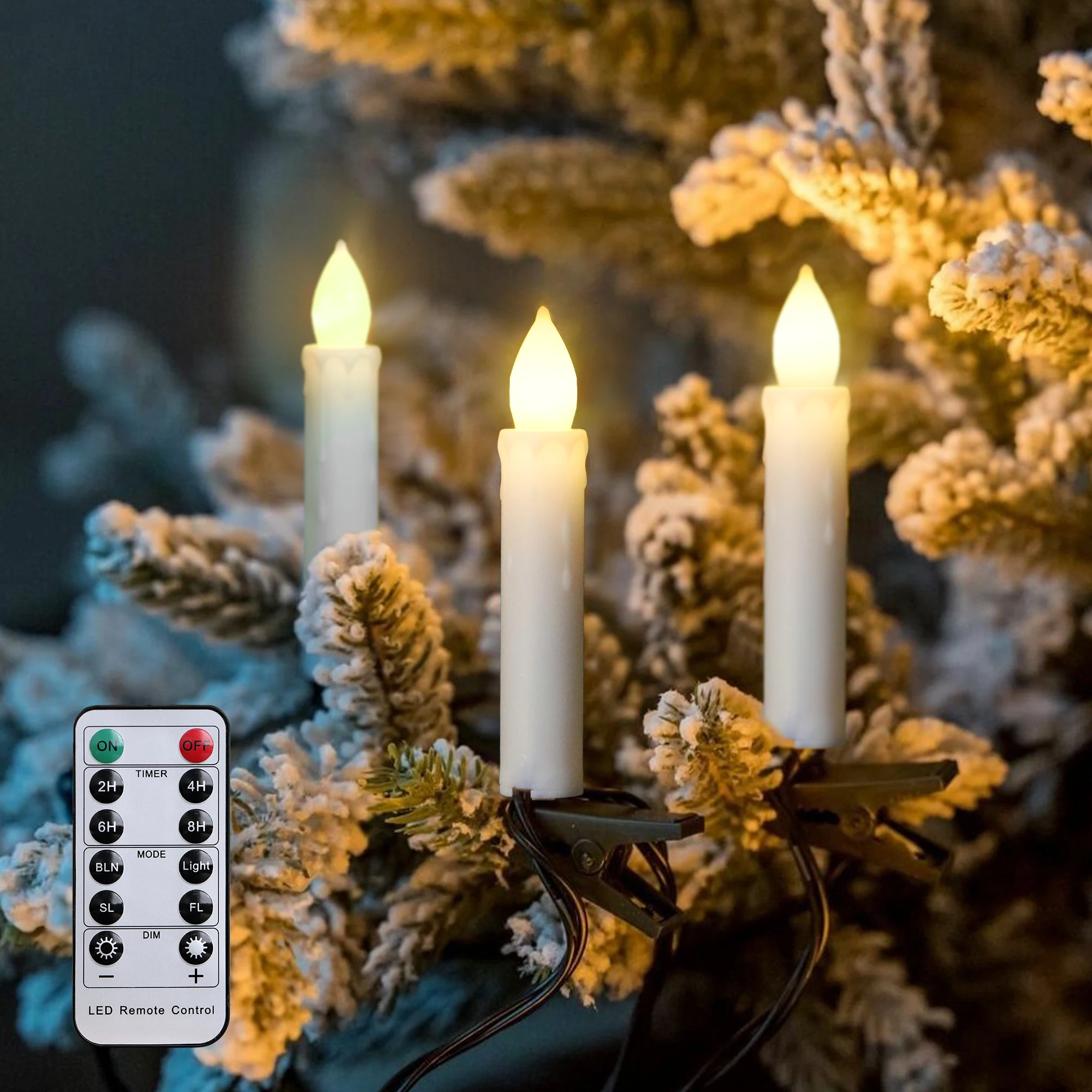 LED Flickering Flame Candles, Electric Candle, Christmas Tree Decoration, Led Light Timer, Remote, Birthday, Home Decor, 30Pcs