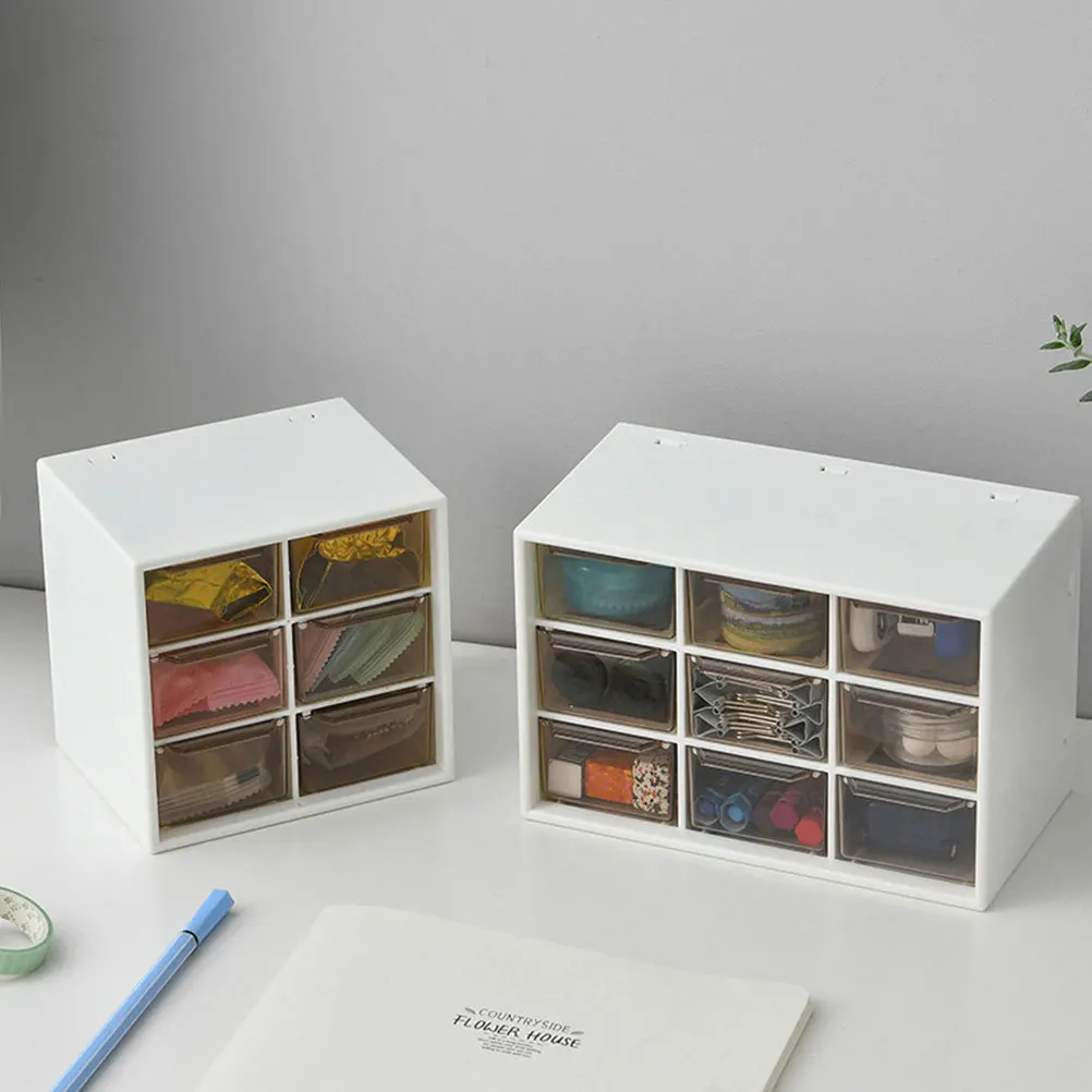 Scatola portaoggetti per cosmetici da 2 pezzi Organizzatore domestico bianco di grande capacità Design semplice Scatola portaoggetti per la casa salvaspazio Contenitore pratico