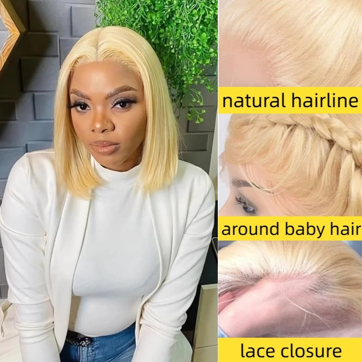 شعر مستعار أشقر شعر الإنسان بوب 13X4 الدانتيل الجبهة بوب شعر مستعار 613 الدانتيل شعر مستعار أمامي شعر الإنسان 200% الكثافة مناسبة للنساء لارتداء