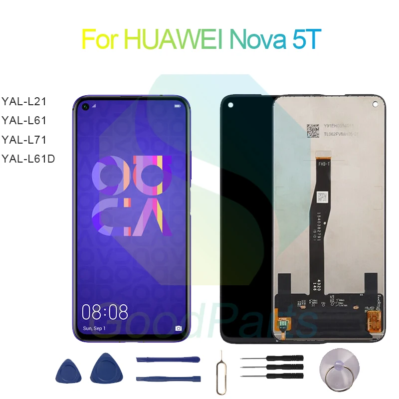 for HUAWEI Nova 5T Screen Display Replacement 2340*1080 YAL-L21/61/71/61D Nova 5T LCD Touch Digitizer