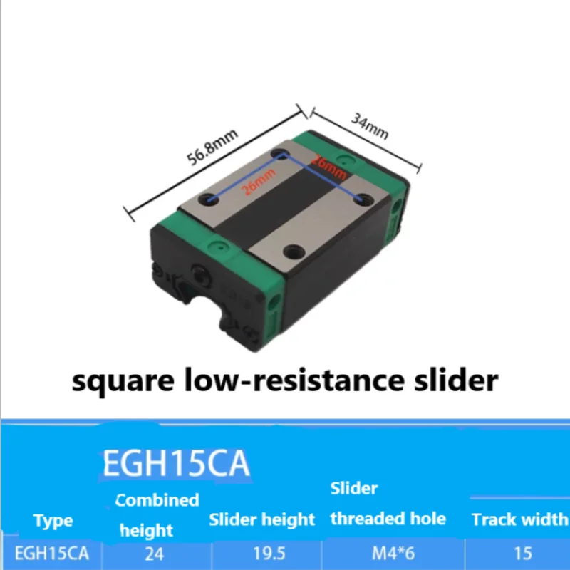 KYDCN EGR15/20 Low-Profile Linear Guide L100-1450mm 2 Rails+4 EGH15/20CA Or EGW15/20CC Slider Blocks for Precision Motion Con
