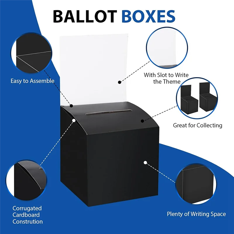 12-Pack Raffle Box Donation Box For Fundraising, Ballot Box Cardboard Box With Ticket Slot And Removable Title Box