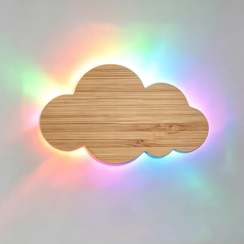 LED Cloud Shaped Wall Light Children's Room Wall Lamp  Multiple Cute Style Tricolor Lights Bedroom Living Rooms Decoration Lamps