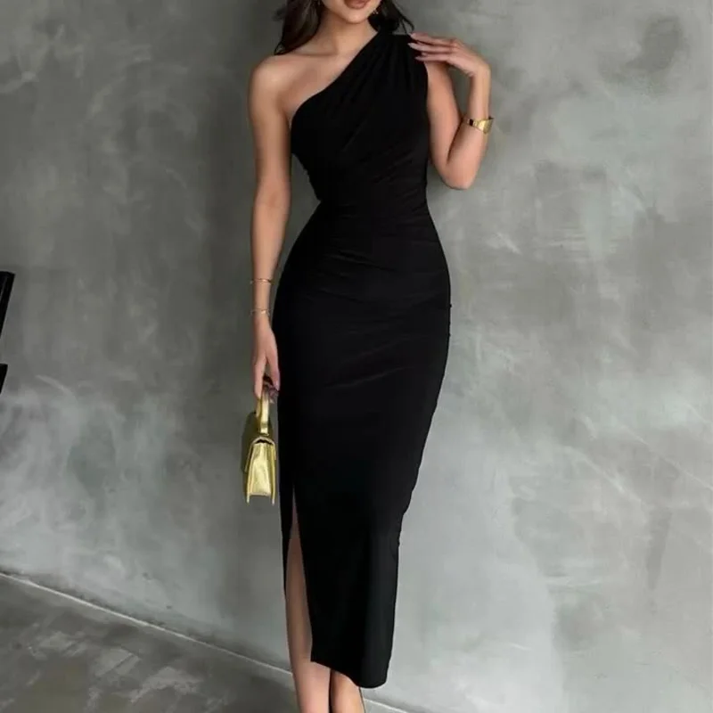 

Women Sexy Split Fashion Sleeveless Backless Slim Dress Summer Maxi Dress Female Casual Streetwear Club Elegant Party Dresses