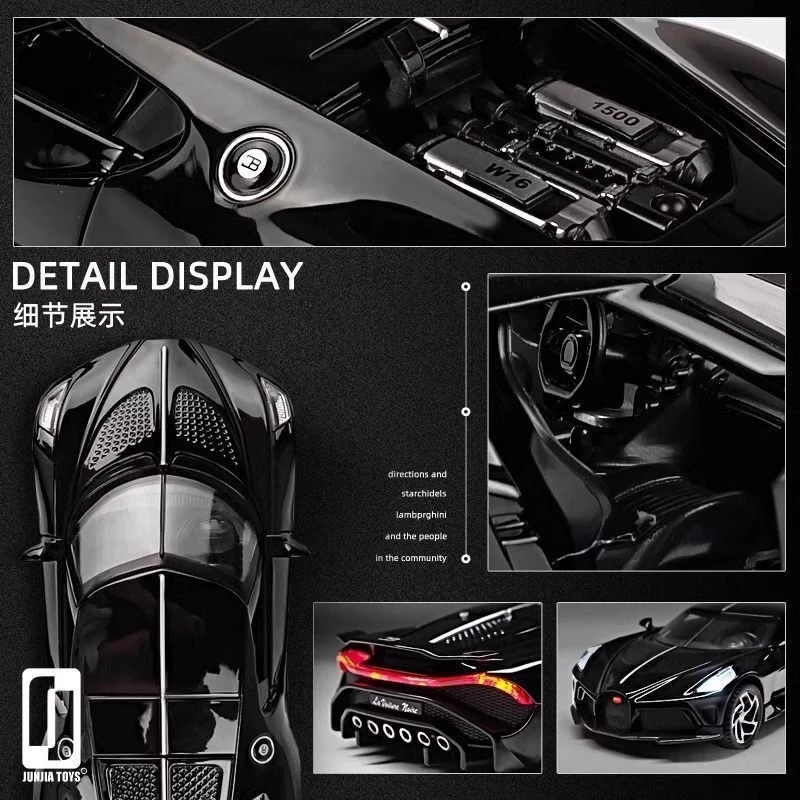 1:32  Scale Alloy Model Car Toys Bugatti La Voiture Noire Diecast Simulation Sports Toy Car Vehicles Models Boys Gifts Collect