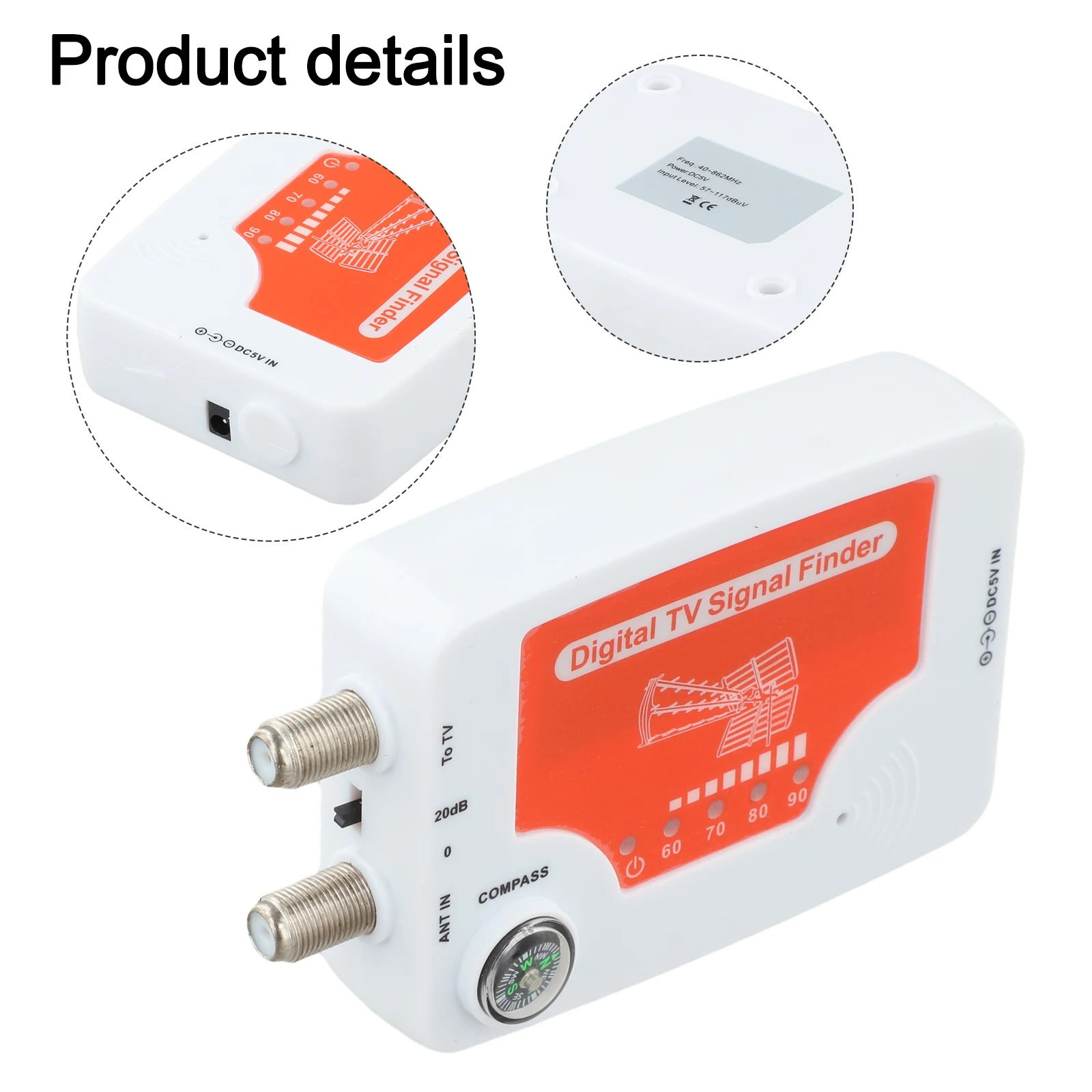 Signal Strength 137g Package Weight Digital TV Signal Meter Microprocessor Controlled System No External Power Required