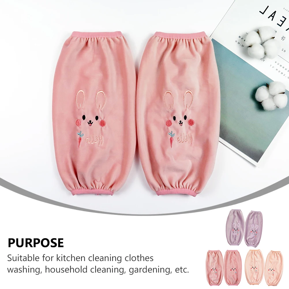 

3 Pairs Anti-fouling Sleeve Protection Arm Cleaning Oversleeve Cover for Kitchen Cartoon Protectors Baby Fleece