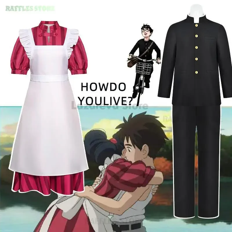 أفلام الرسوم المتحركة الصبي والبطل كيريكو فساتين الخادمة التأثيرية زي كيف تعيش؟ أزياء الهالوين ماهيتو ماكي ليدي هيمي كوسبلاي