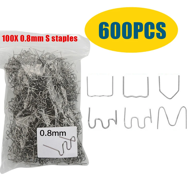 100Pcs Plastic Welder Hot Stapler Standard Pre-cut Corrugated Staples Bumper Body Repair 0.8/0.6mm Stainless Steel Welding Tools