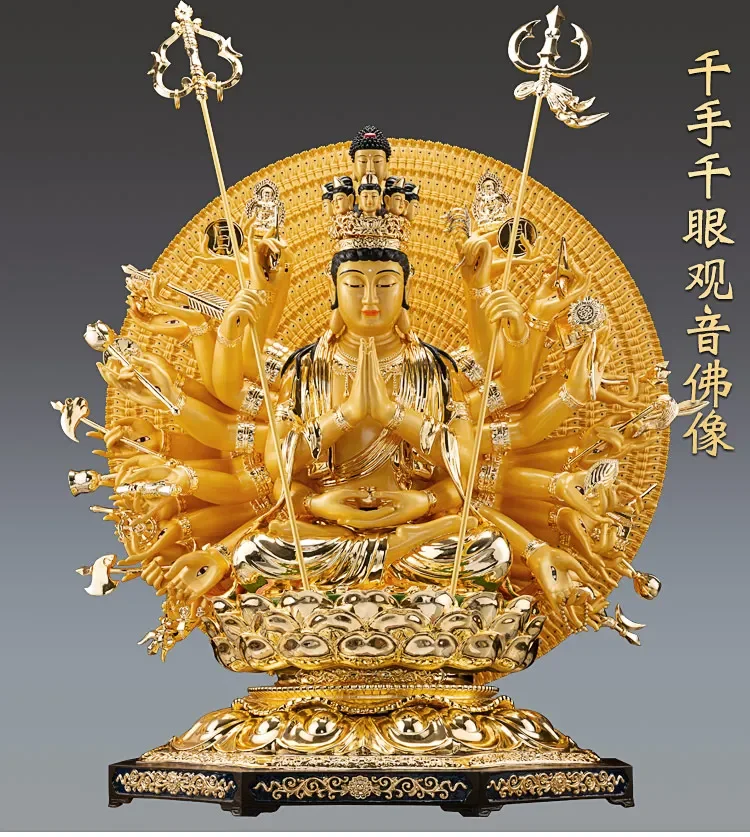 1.6-3 meter tembaga murni ribu mata patung Buddha Seribu Tangan statue Bodhisattva patung perunggu