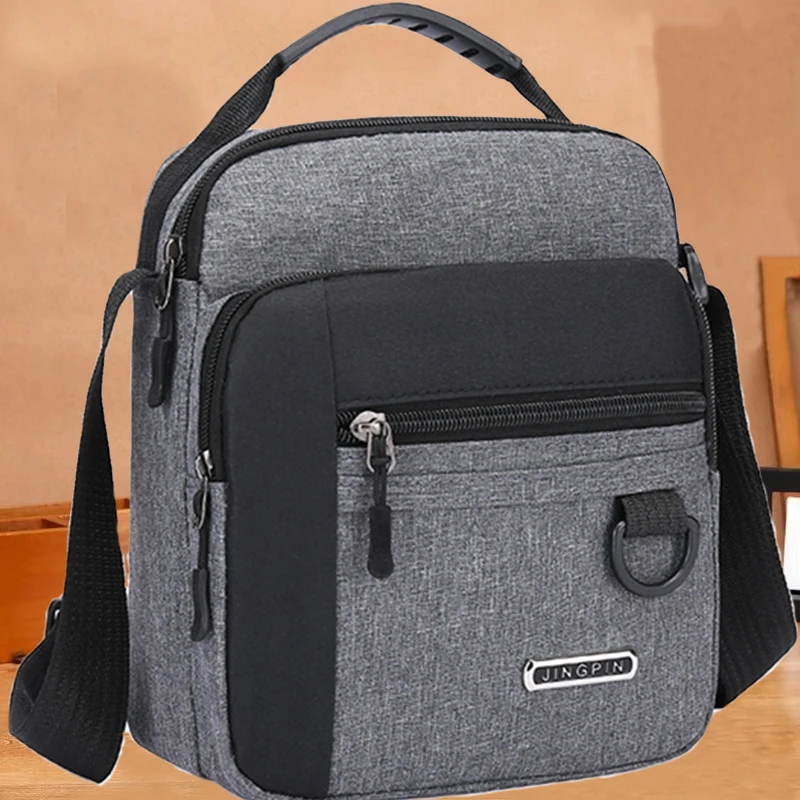 

All-purpose Men's Crossbody Bag Water-resistant Oxford Cloth Casual Shoulder Sling Bag Multi-pocket Daily Handbag