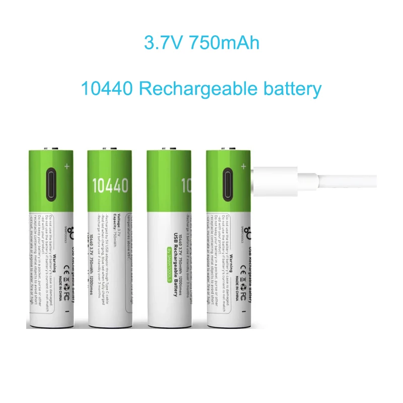 3.7V 10440 Battery 380mAh Top Button 10440 Rechargeable Lithium Battery AAA Rechargeble li-ion batteries With AAA Case