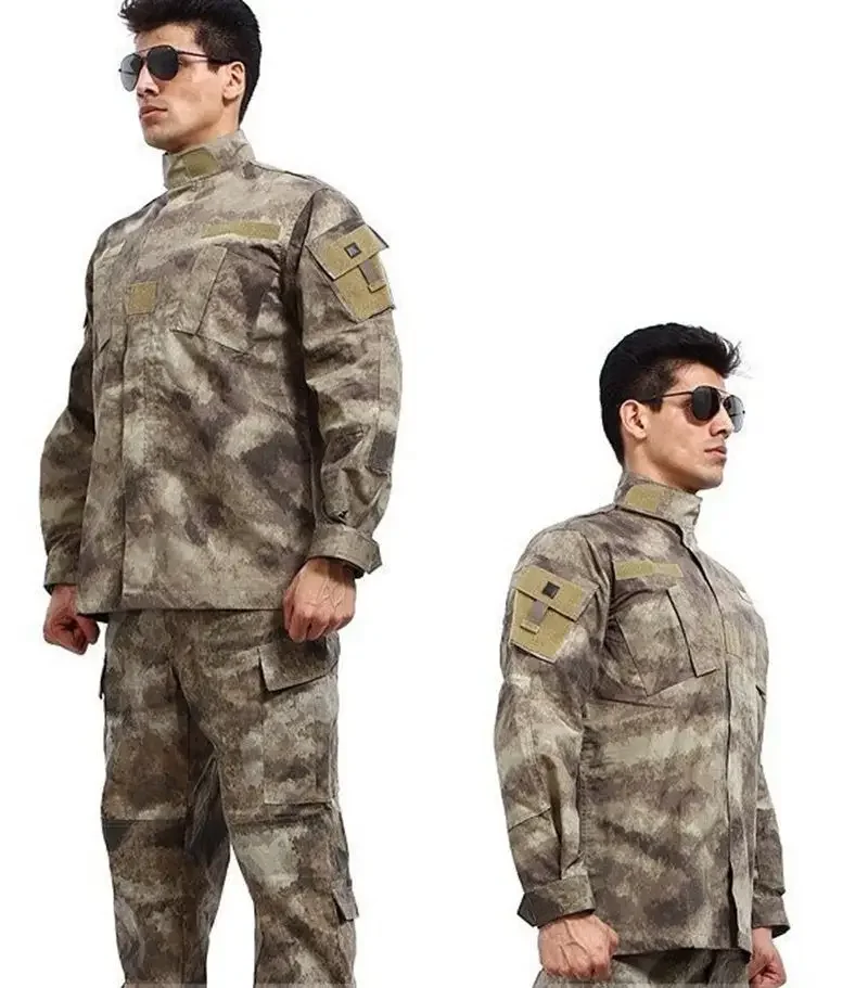 2026 Tactical Camo ACU Uniform Men 2Pcs Set Durable Wear-Resistant Training Security Duty Uniforms