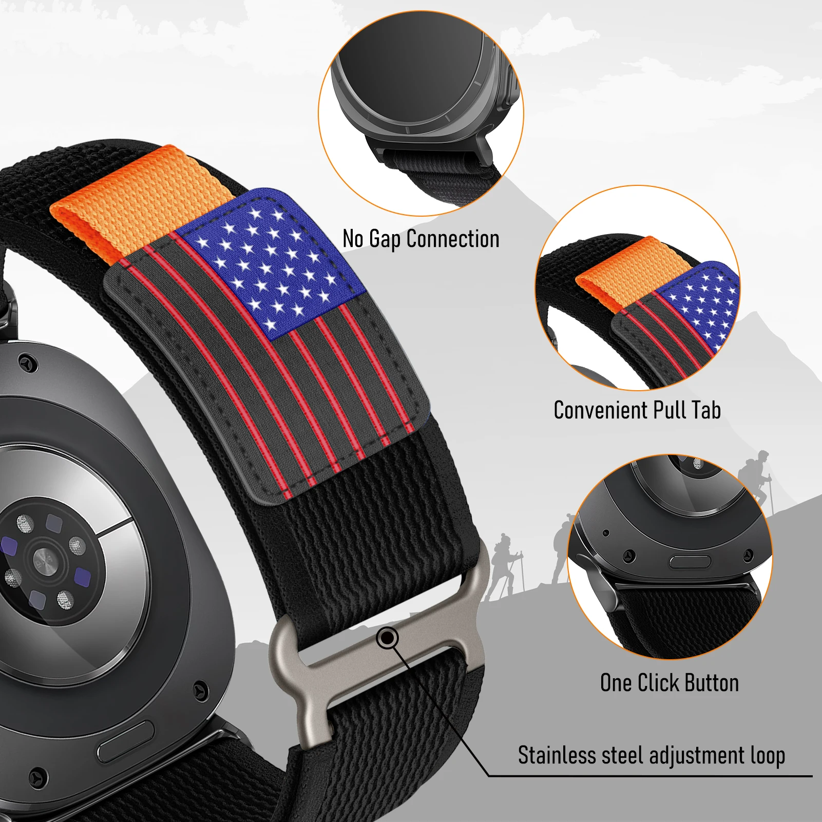 Riemen für Samsung Galaxy Watch Ultra Armband 47 mm Zubehör Sport Nylon Trail Loop Armband Correa Galaxy Watch 7 Ultra Band