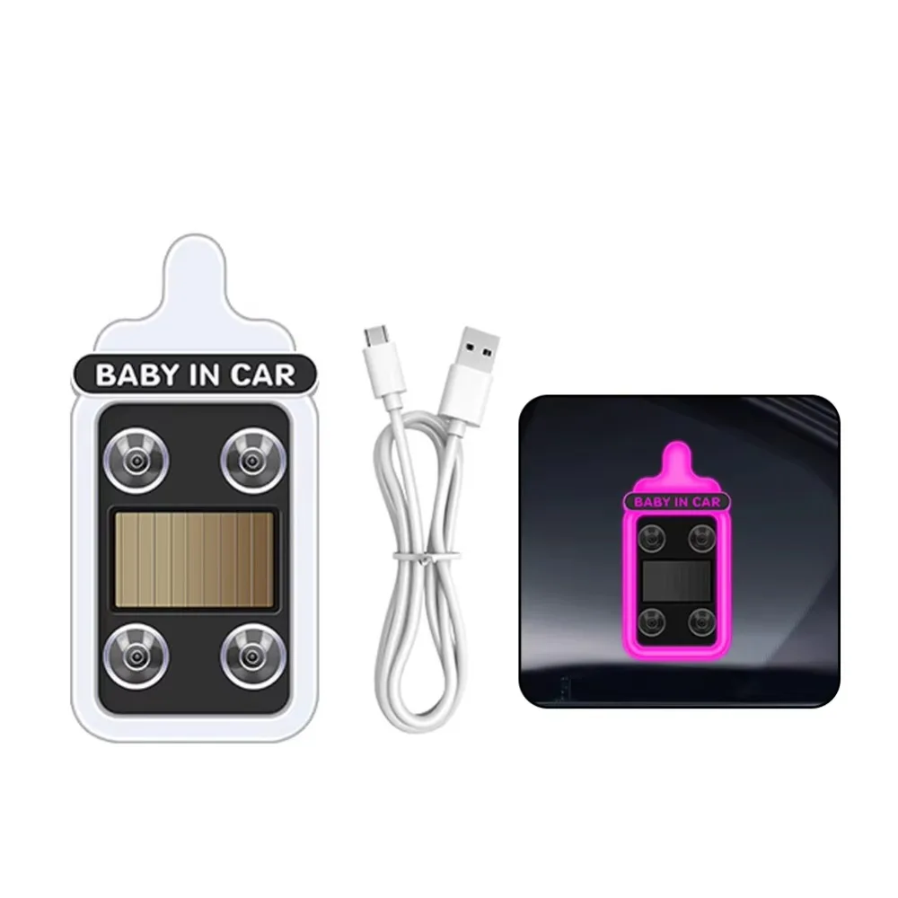 

Baby Bottle Shaped Solar Power Car Light Light/Vibration Sensor Wireless LED Car Ambient Lamp Removable Suction Cup