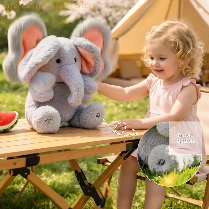 Musical Stuffed Elephant with Feeding Play for Babies and Toddlers 55KC