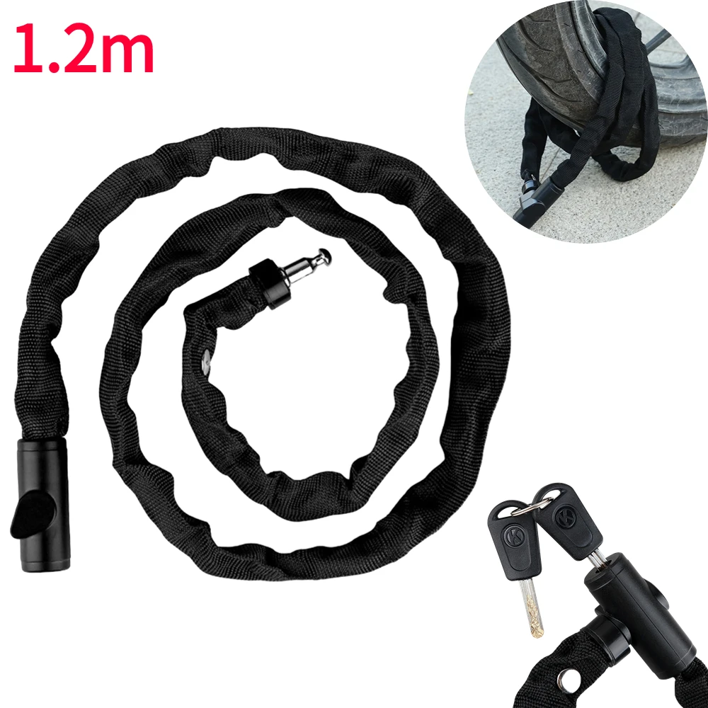 Long Safty Chain Lock for Bike Anti-theft Steel Password Code Motorcycle Lock Cycling Electric Bicycle Accoessories