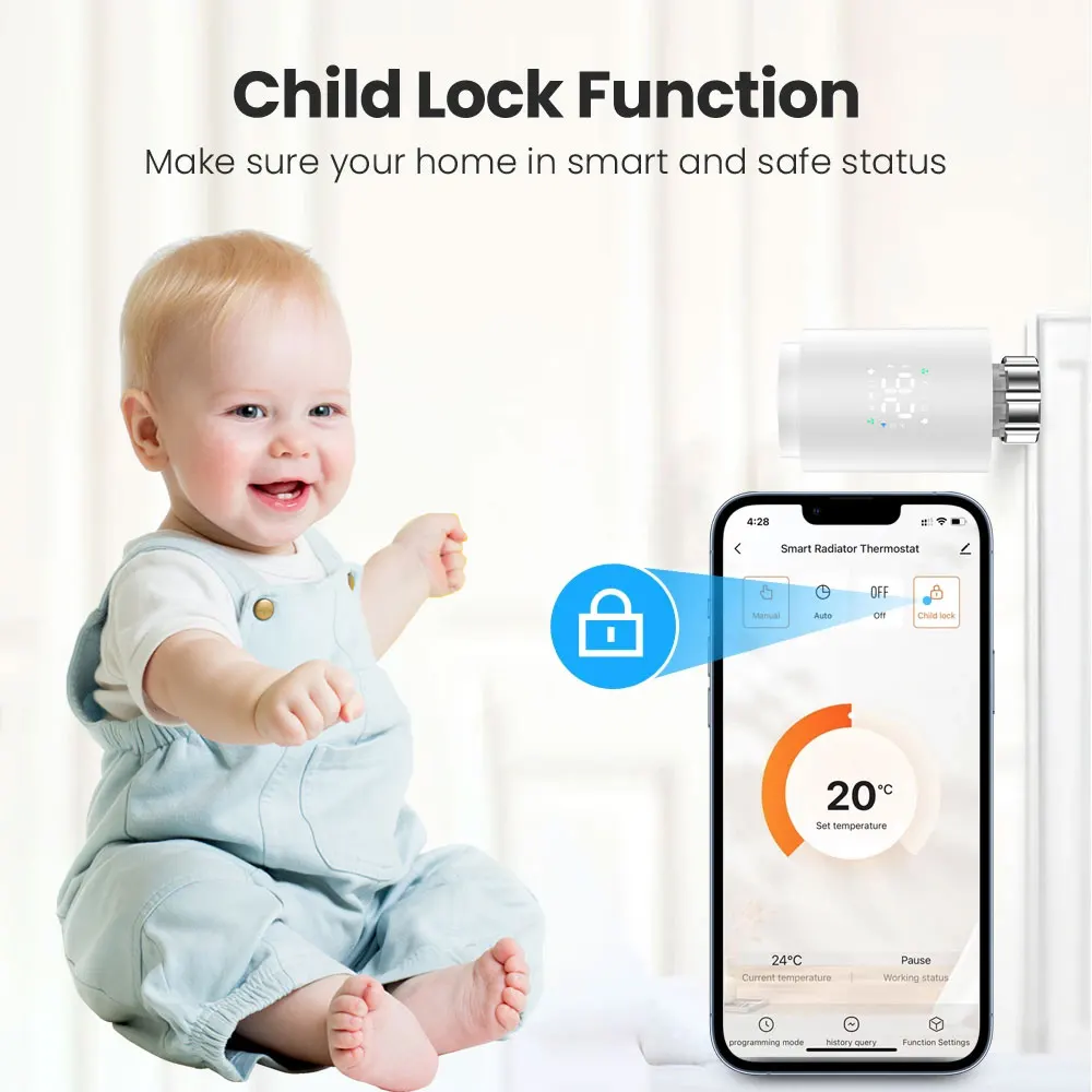 Tuya ZigBee Thermostat Radiator Actuator Smart TRV Thermostatic Valve TemperatureController Support Tuya Alexa Google Home