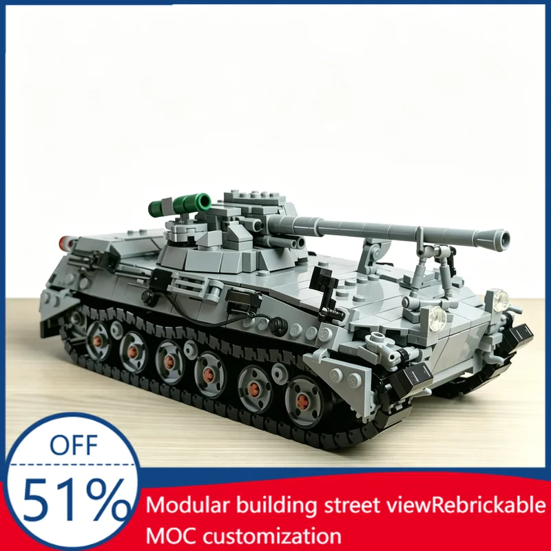 885 Pcs Begleitpanzer 57 AIFSV Cold War West German AIFSV 1:35 Scale Custom Building Blocks Military Vehicle Model Assembly Toy