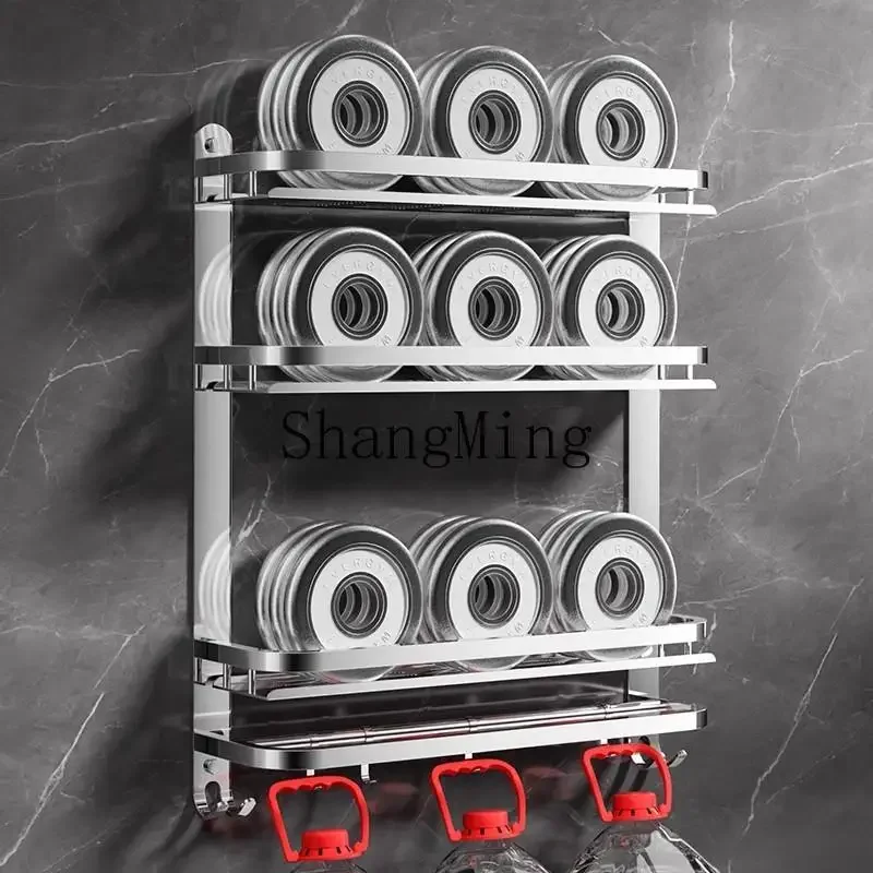 ZYY high-end bathroom rack non-punching wall hanging stainless steel bathroom wall storage rack