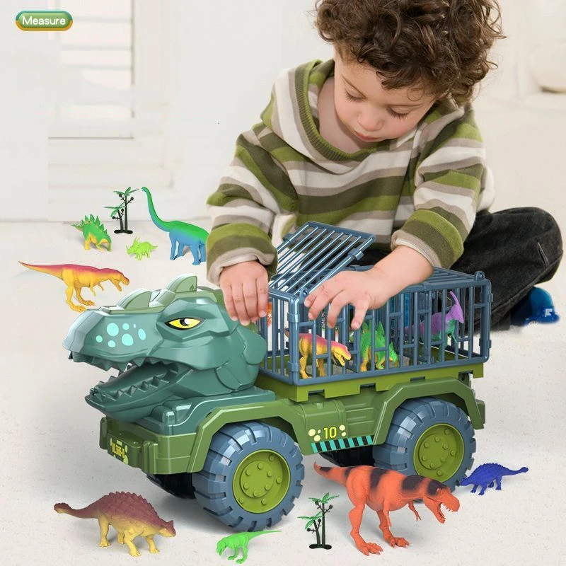 Dinosaur Engineering Car Children's Construction Toy Excavator Dump Truck Educational DIY Model Car Toys for Kids Boy Child Gift