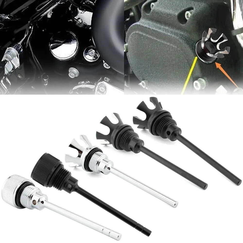 Motorcycle Specialtie Transmission Oil Fill Plug Dipstick For Harley Dyna Softail Touring Electra Street Glide Road King 07-19